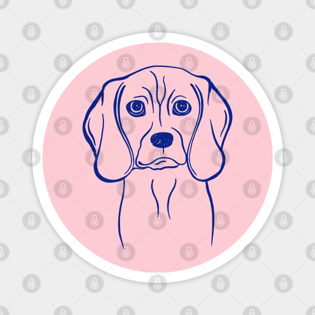 Beagle (Pink and Blue) Magnet by illucalliart